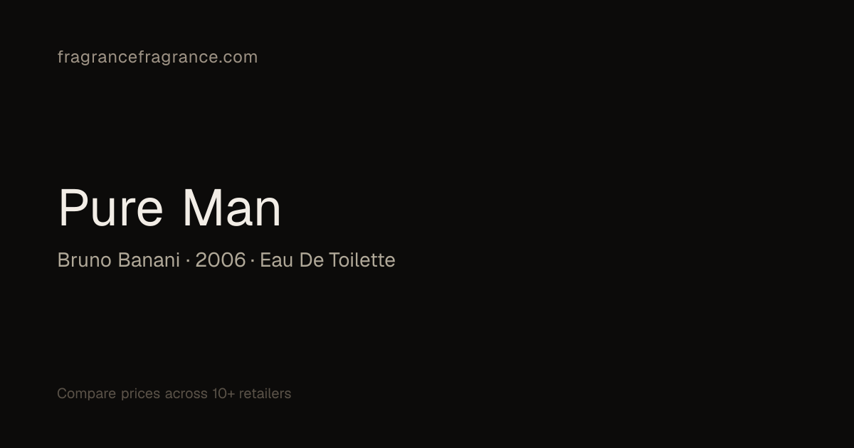 Pure Man Eau de Toilette by Bruno Banani | Fragrance Fragrance
