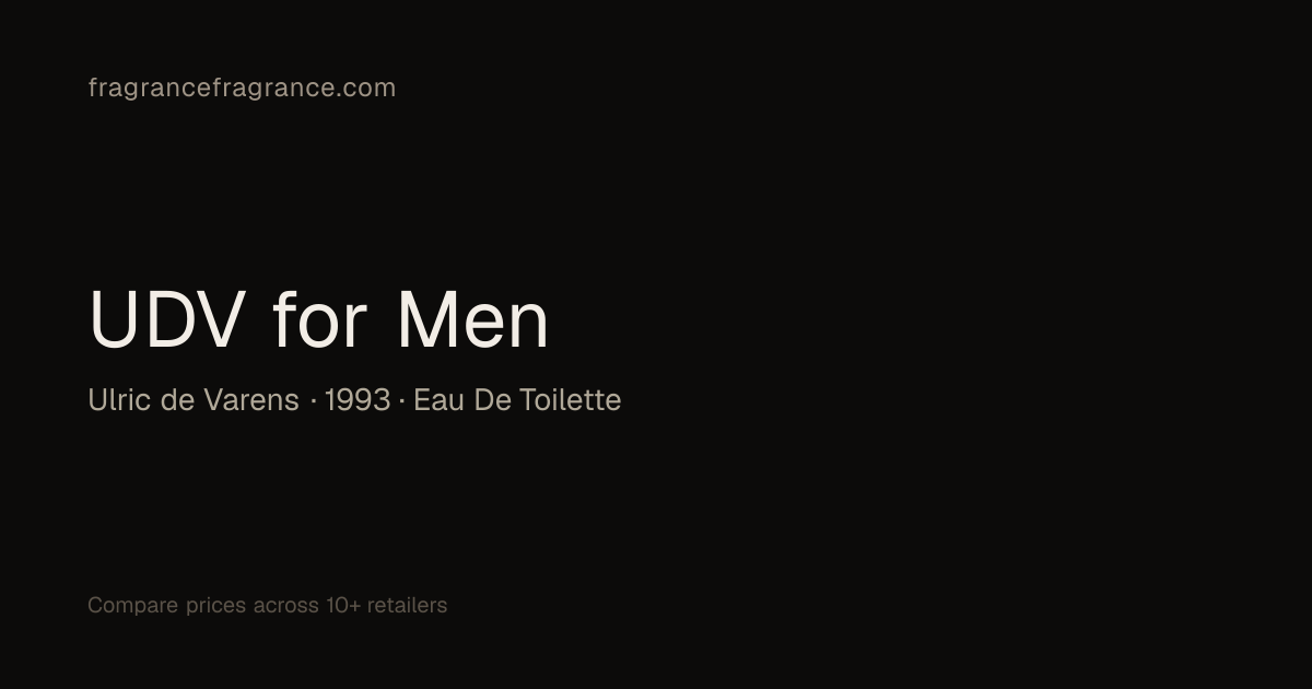 UDV for Men Eau de Toilette by Ulric de Varens | Fragrance Fragrance